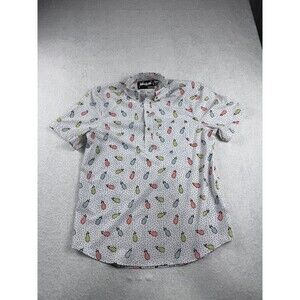 Chubbies Men's Medium Weekend Wear Pineapple Print Short Sleeve Popover Shirt